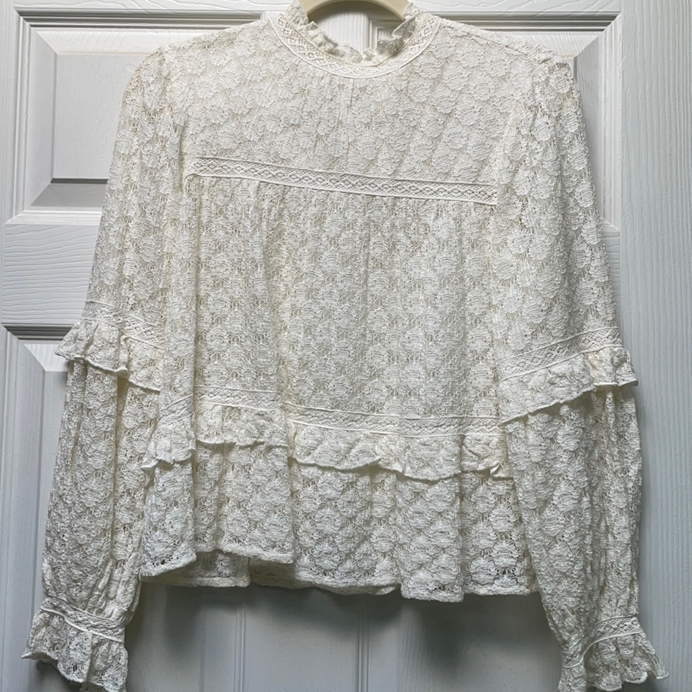 Meadow Rue Anthropologie Annabelle Ruffle Blouse
